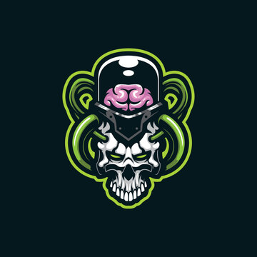 Skull mascot logo design vector with modern illustration concept style for badge, emblem and t shirt printing. Skull head illustration.