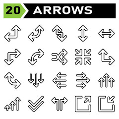 Arrows icon set include arrow, arrows, right, direction, arrow right, up, arrow up, down, arrow down, left, arrow left, transfer, exchange, sync, refresh, synchronize, rotate