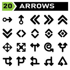 Arrows icon set include arrow, arrows, right, direction, arrow right, up, arrow up, down, arrow down, left, arrow left, transfer, exchange, sync, refresh, synchronize, rotate