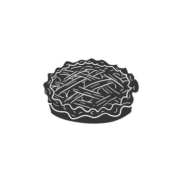 recommend clip art: Pie Round Icon Silhouette Illustration. Desserts Vector Graphic Pictogram Symbol Clip Art. Doodle Sketch Black Sign.