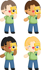 a vector of the five senses, focusing on eye and sight