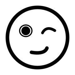 Wink eyes with smiley face icon . vector illustration.

