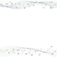 Dynamic vector background with stripes and hearts on white. Festive backdrop with space for text