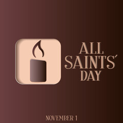 paper cut postcard. all saints day