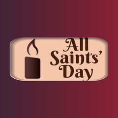 paper cut postcard. all saints day