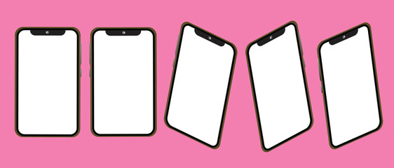 Smartphone vector for illustration or business or media, pink background.
