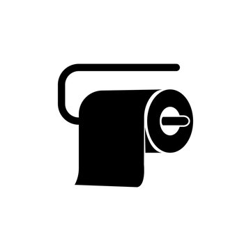 Toilet paper icon illustration isolated on white background sign symbol. Toilet paper vector logo. Flat design style. Modern vector pictogram for web graphics - stock vector