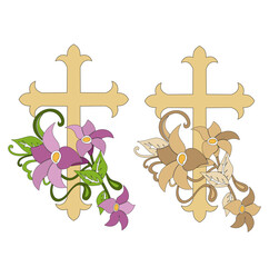 IHS GOLD EMBROIDERY FOR LITURGICAL CLOTHES AND SACRED CEREMONIES. SACRED CATHOLIC SYMBOLS IN ANCIENT STYLE WITH GOLDEN DECORATIONS