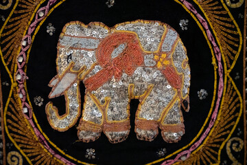 elephant painting on wall handmade