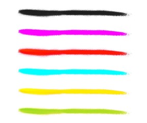 6 farbige Pinselstreifen