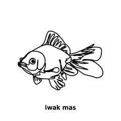 a goldfish in line art style
