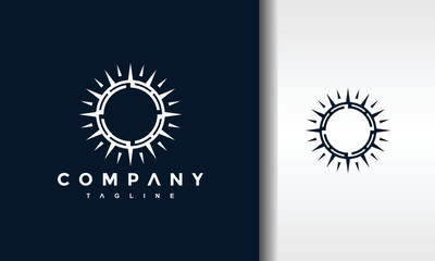 simple compass sun logo