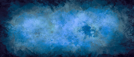 Blue and grey color watercolor splash grungy texture background