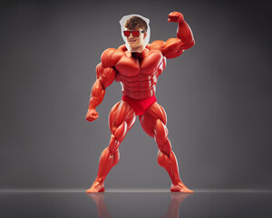 Ideal bodybuilder figure as 3d body. Perfect male desire body