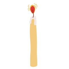 Candle. Decorative wax candle for relax, interior decor, holiday and Christmas. Wax candle. Hand drawn vector illustration isolated on the white background.