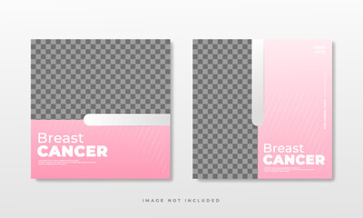 Breast Cancer awareness month for social media post template