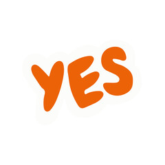 yes in trendy illustration for stickers design element