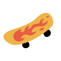 Skateboard in trendy illustration for stickers and design element