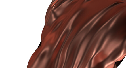 Abstract background of gold wavy silk or satin. 3d