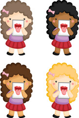 a vector of the five senses, focusing on taste and tongue 