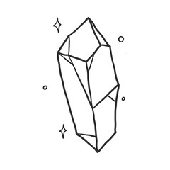 diamond hand drawn line art illustration