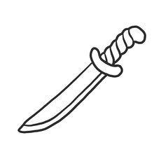 sword hand drawn line art illustration