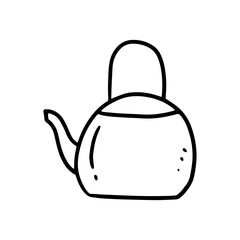 Obraz premium teapot line art illustration for cafe and coffee shop design element