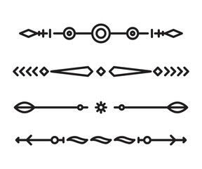text dividers and separators set line illustration