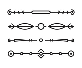 text dividers and separators set line illustration