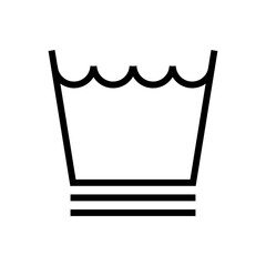machine wash gentle or delicate in laundry symbol designs. laundry icon with line art concept. design elements for fashion and fabrics.