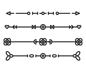 text dividers and separators set line illustration