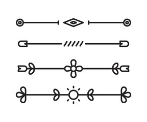 text dividers and separators set line illustration