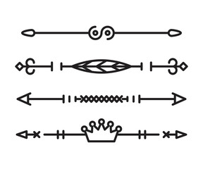 text dividers and separators set line illustration