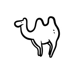 camel icon with thin line style. Islamic logo design. Use for islamic event like ramadhan kareem and ied mubarak or for pictogram assets