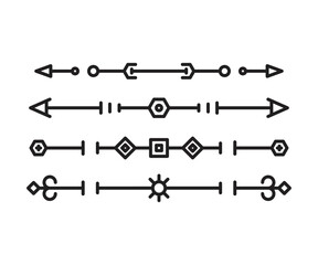 text dividers and separators set line illustration