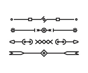 text dividers and separators set line illustration