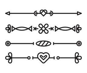 text dividers and separators set line illustration