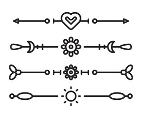 text dividers and separators set line illustration
