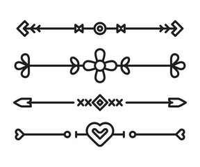 text dividers and separators set line illustration