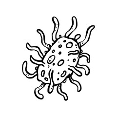 virus line art hand drawn illustration design