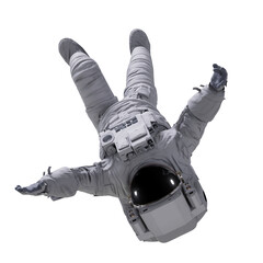astronaut floating in outer space, isolated - obrazy, fototapety, plakaty