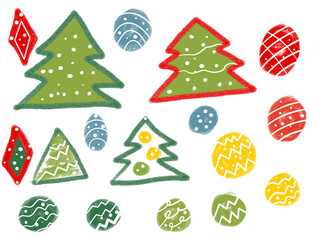 Christmas crayon hand drawn element