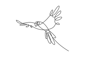 Parrot bird. Continuous line drawing. Editable line Vector illustration © Nitinan