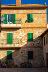 Traditional house in Pienza medieval  town, Tuscany