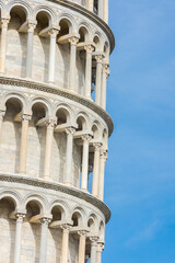 Obraz premium Detail of the Leaning Tower of Pisa, Italy