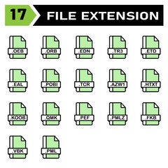 File extension icon set include oeb, orb, edn, tr3, etd, eal, pobi, tcr, azw1, htxt, koob, qmk, pef, pmlz, fkb, vbk, pml