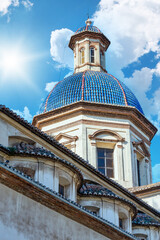 Blue Tile Dome In Medieval Church, Valencia, Spain, 2022