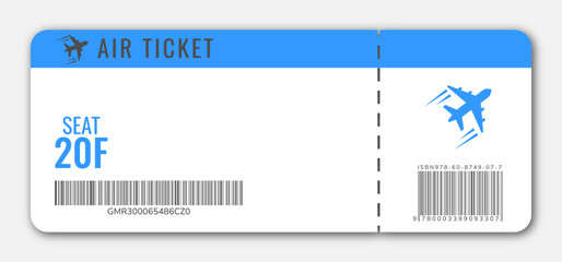 boarding pass. blank ticket template with plane. Concert ticket, lottery coupons. Vector coupon