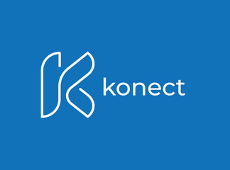 Obraz premium Abstract initials K Logo Design. Modern Creative Logo, Usable for Business Brand, Tech and Company. Vector Logo Illustration. Graphic Design Element.