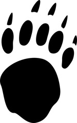 Bear tracks or footprints isolate black silhouette - obrazy, fototapety, plakaty